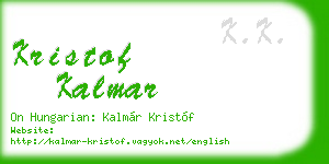 kristof kalmar business card